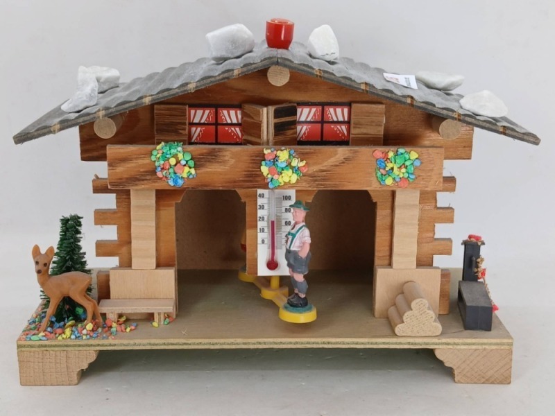 German Weather House with Thermometer