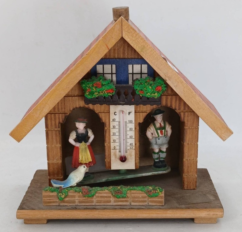German Weather House with Thermometer
