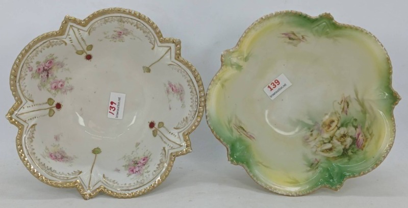 (2) RS Prussia 3-Footed Deep Bowls
