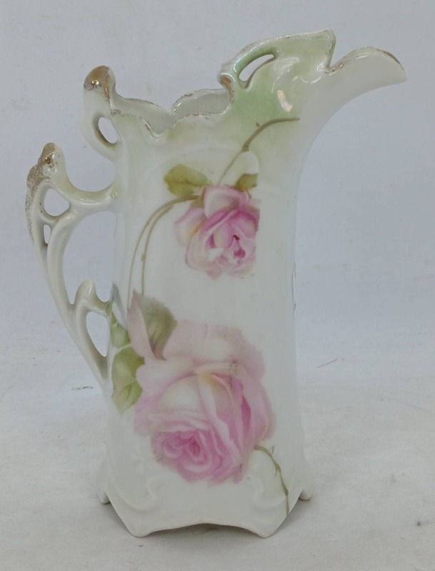 R.S. Germany Porcelain Pitcher with Pink Roses