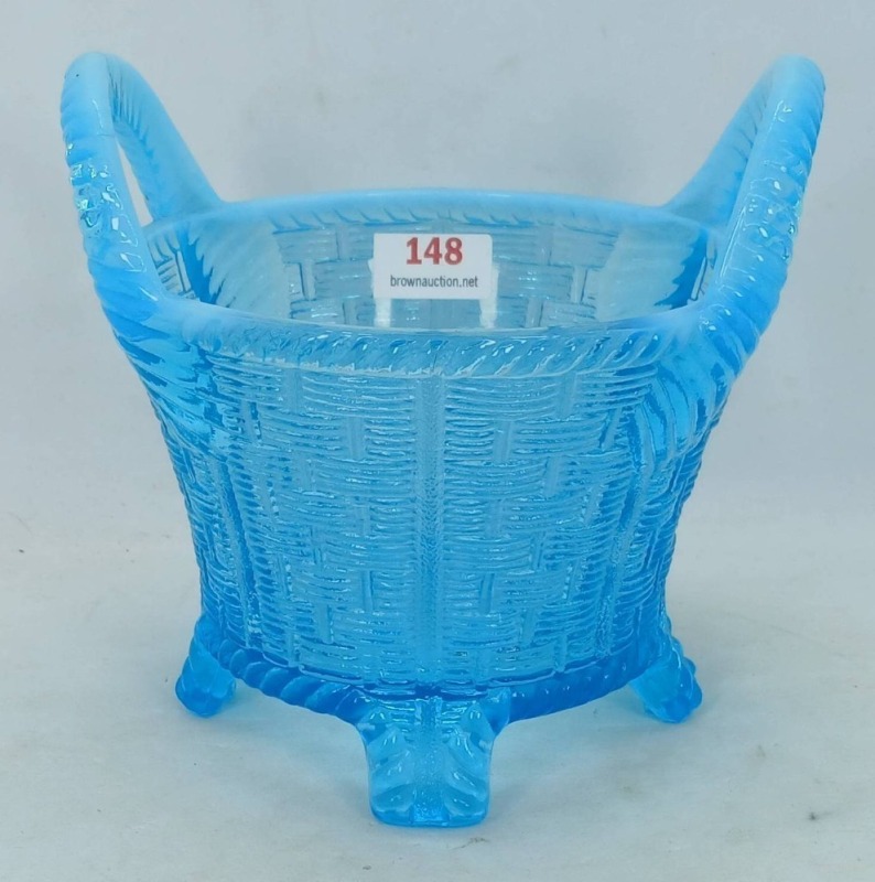 Northwood Blue Opalescent Bushel Basket
