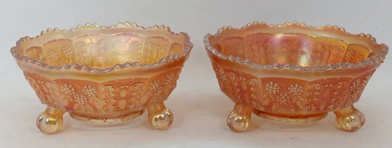 Fenton Butterfly and Berry Marigold Bowls Pair
