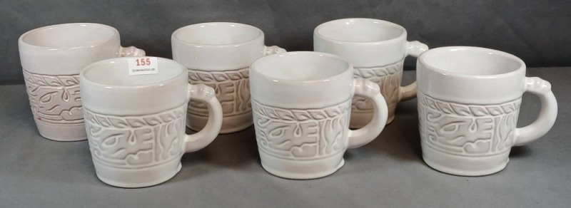 Six Frankoma Pottery Mugs