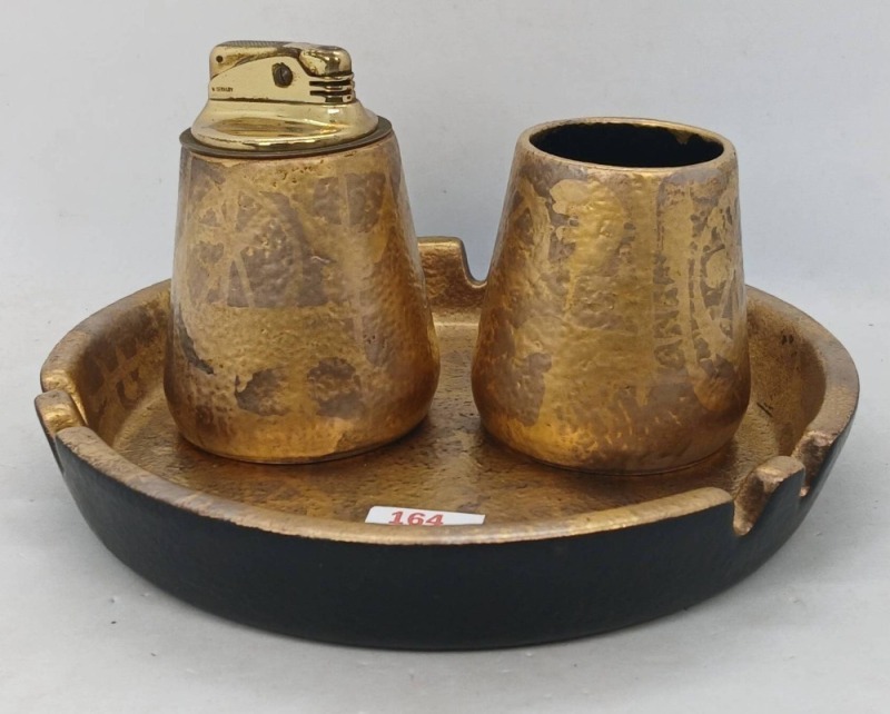 Sascha Brastoff Gilded Ceramic Smoking Set