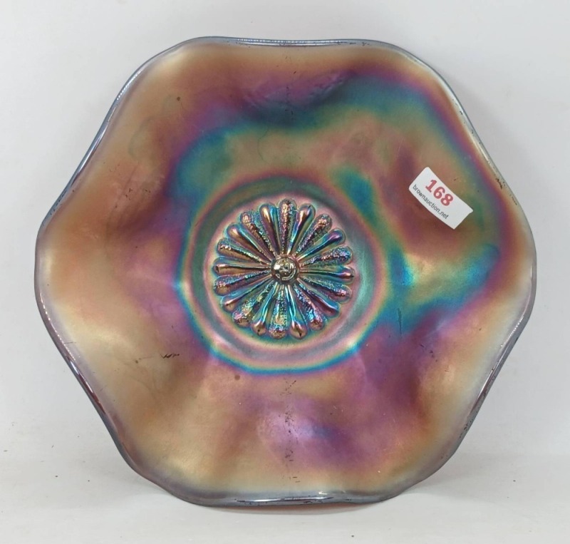Northwood Carnival Glass Daisy and Poppy Bowl