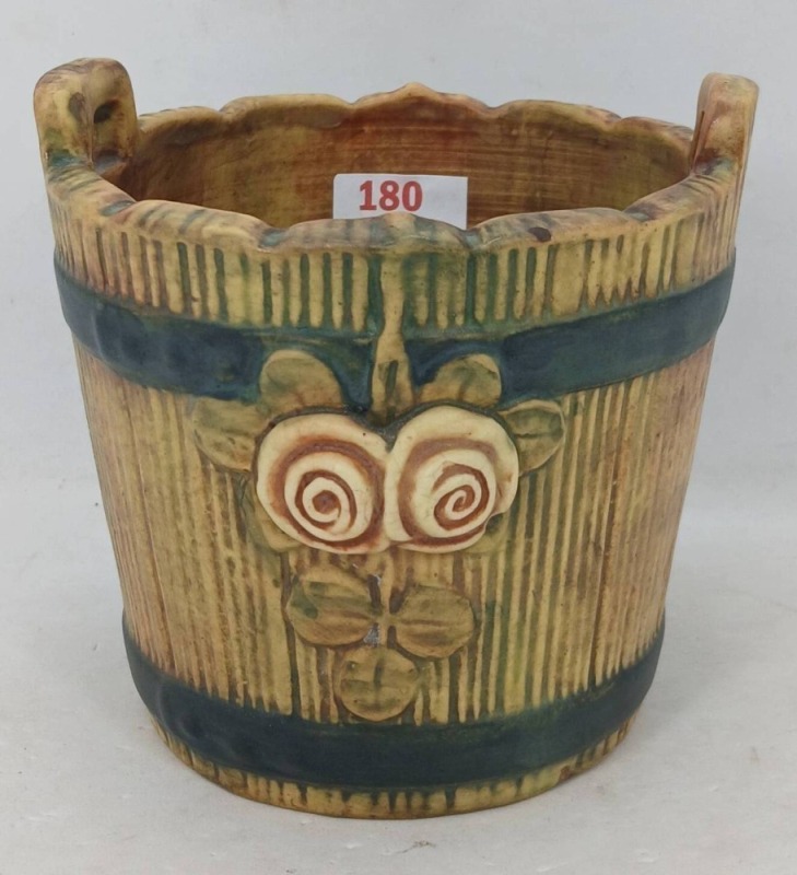 Mrkd. Weller Woodrose Bucket-Form Planter