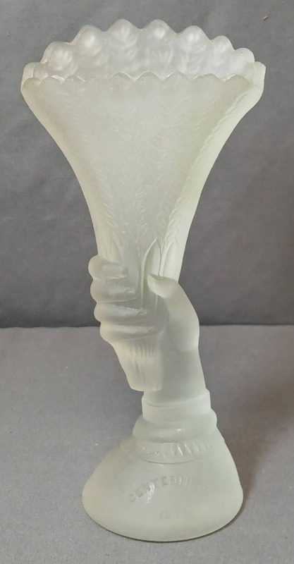 Centennial 1876 Hand Vase, Frosted Glass
