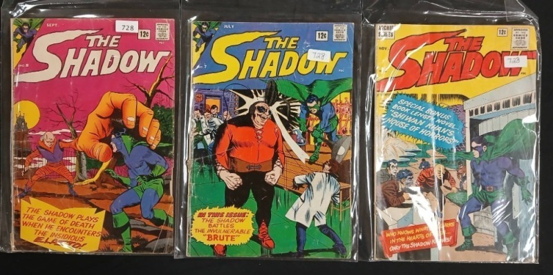 Three "The Shadow" Comic Books From 1964