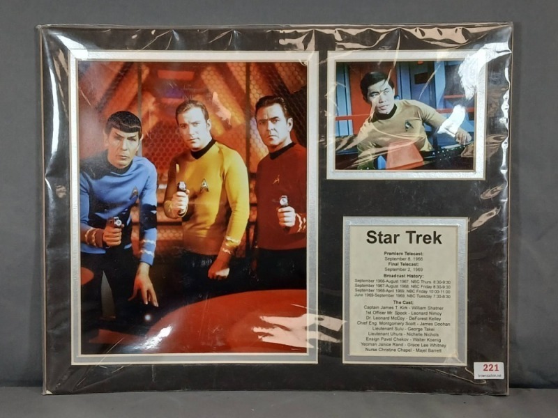 Framed Star Trek Memorabilia with Photos
