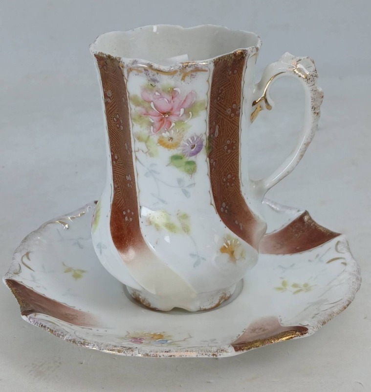 Unmarked Prussian Chocolate Cup and Saucer
