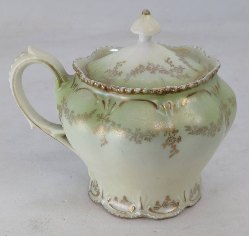 Handpainted Porcelain Mustard Pot with Lid