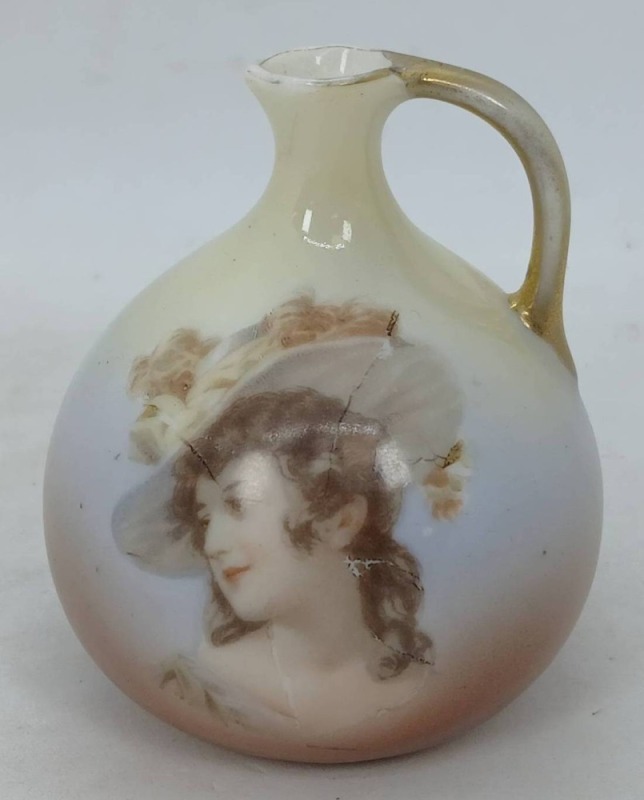 Miniature Porcelain Jug with Portrait Design