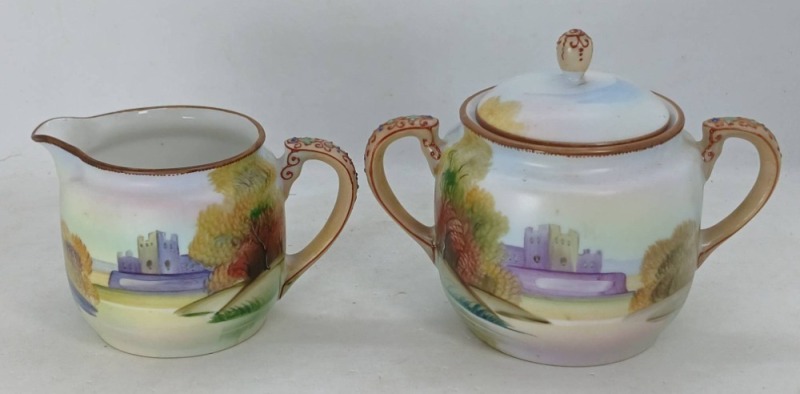Hand-Painted Nippon Creamer and Sugar Set