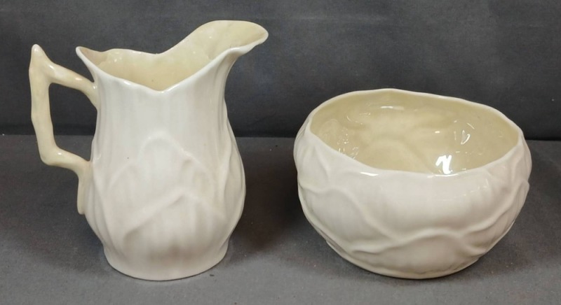 Belleek Irish Creamer and Sugar Bowl Set
