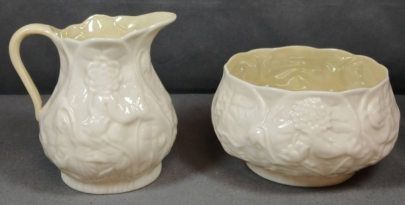 Belleek Cream Pitcher and Sugar Bowl Set