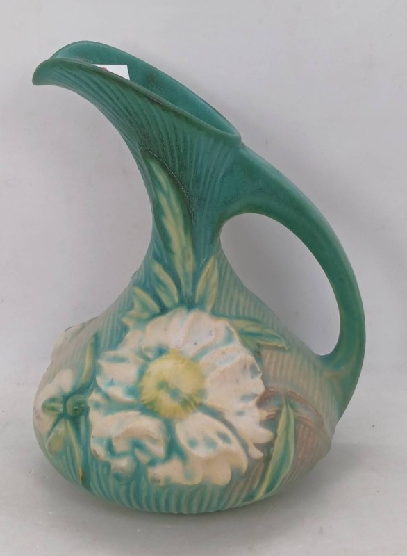 Roseville Peony 7-6" Green Ewer