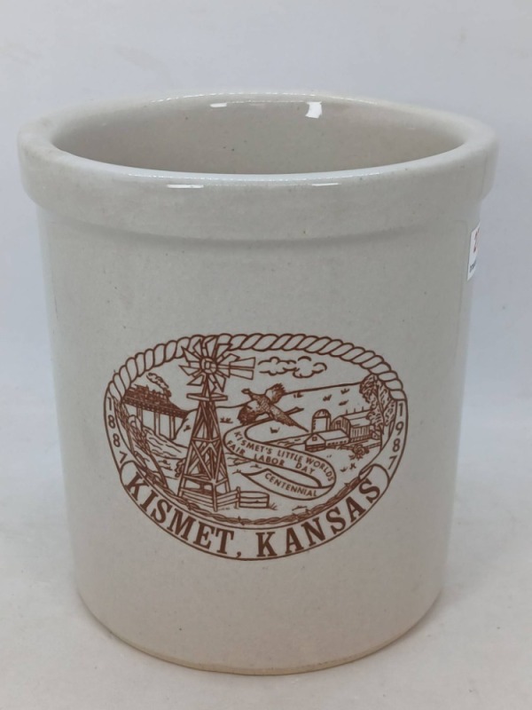 Stoneware Crock from Kismet, Kansas Centennial