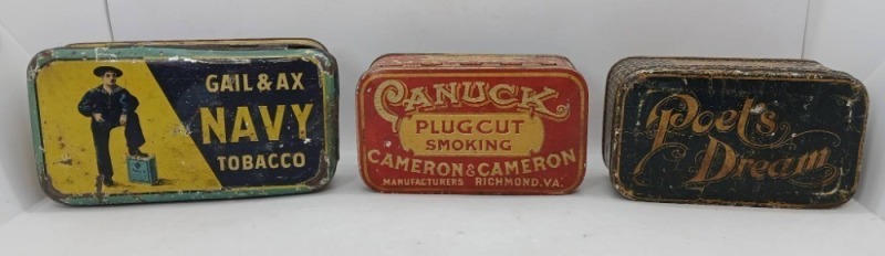 (3) Tobacco Tins