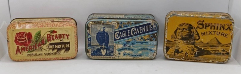 (3) Tobacco Tins