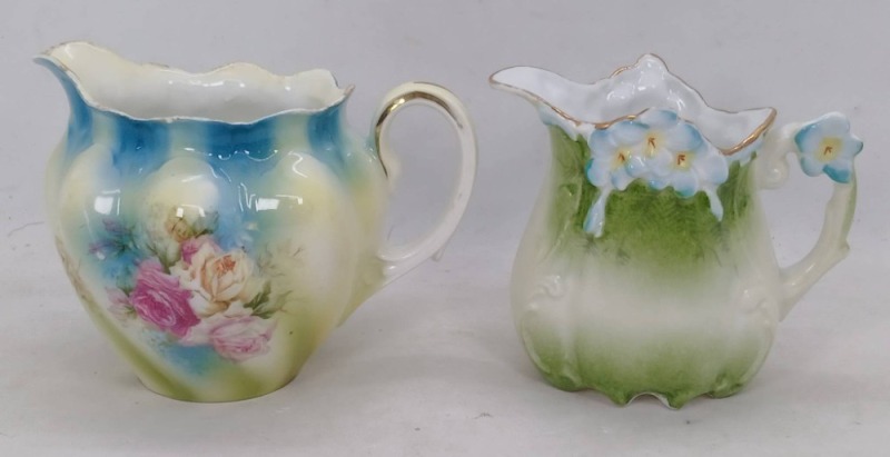 Two Hand-Painted Porcelain Creamers