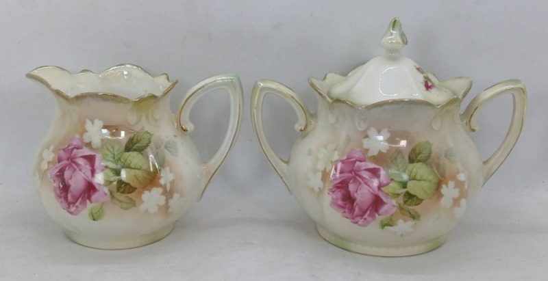 R.S. Prussia Porcelain Sugar and Creamer Set