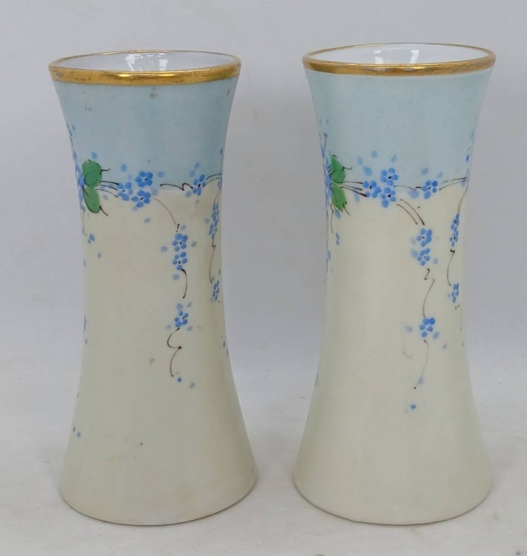 Czecho-Slovak Floral Decorated Porcelain Vases