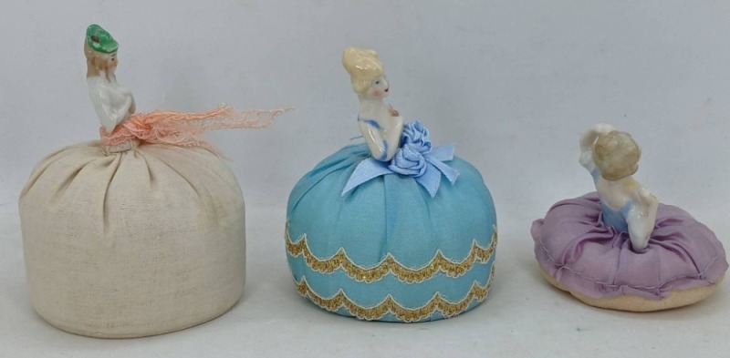 Three Porcelain Pincushions