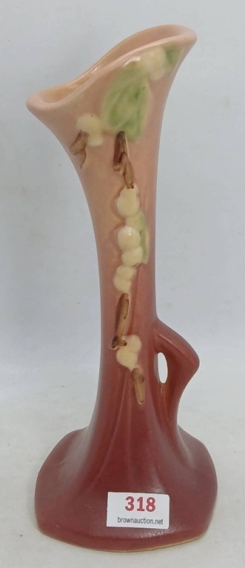 Roseville Snowberry 1BV-7" Pink Bud Vase