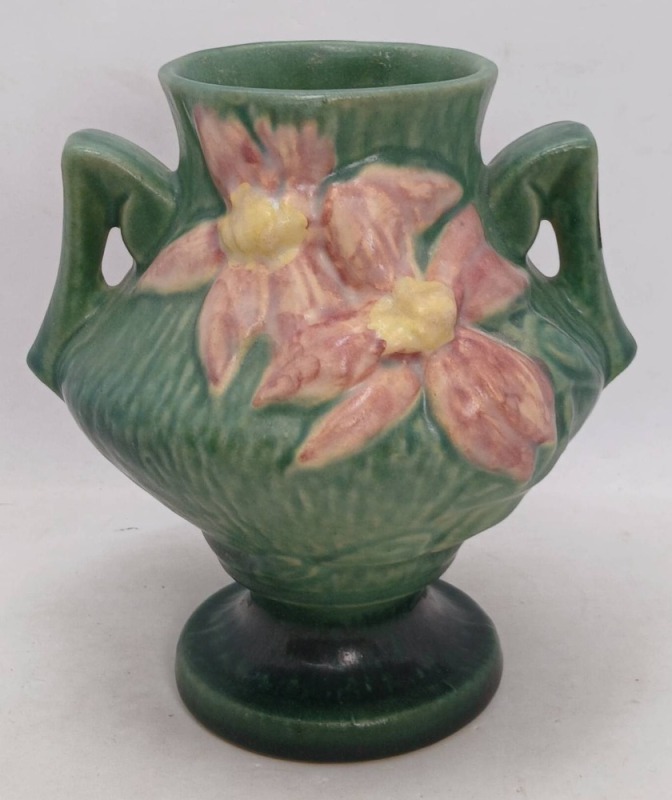 Roseville Clematis 188-6" Vase in Green