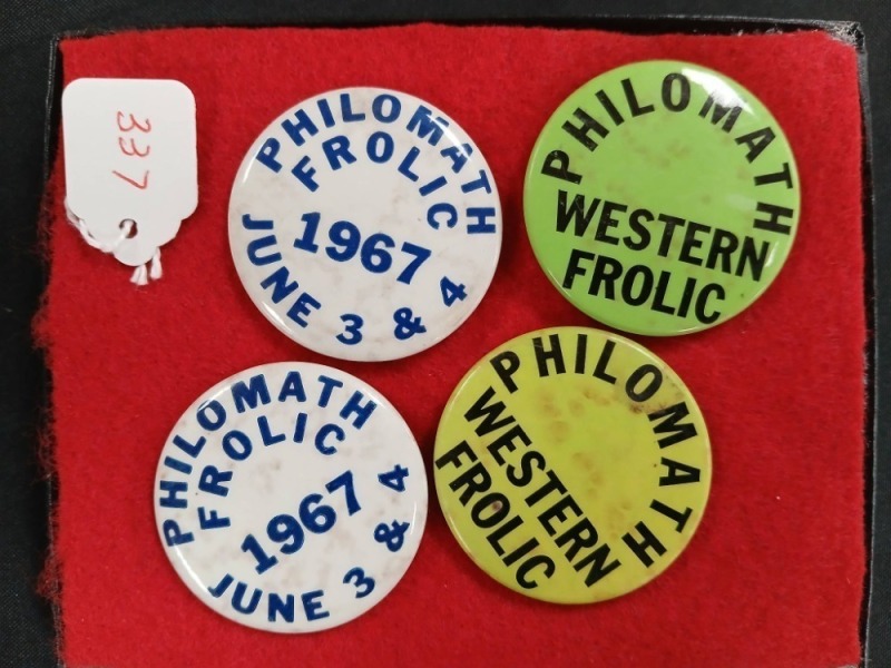 1967 Philomath Frolic Pinback Buttons Set