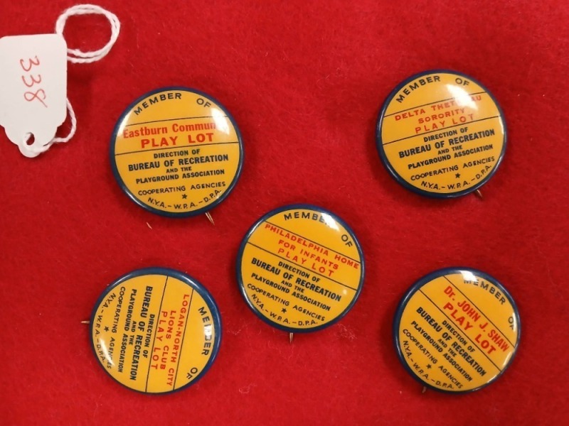 Five Vintage Play Lot Member Pins