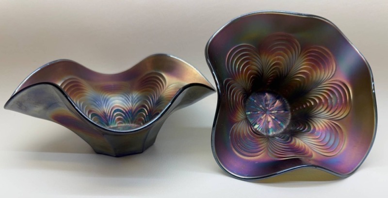 2.75-Inch Carnival Glass Ruffled Bowl