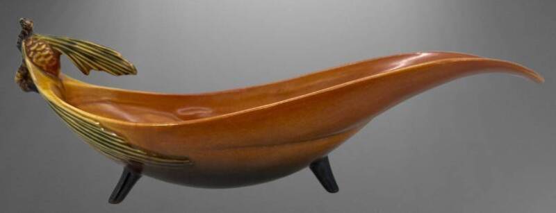 Roseville Pine Cone 432-12" Bowl, Brown