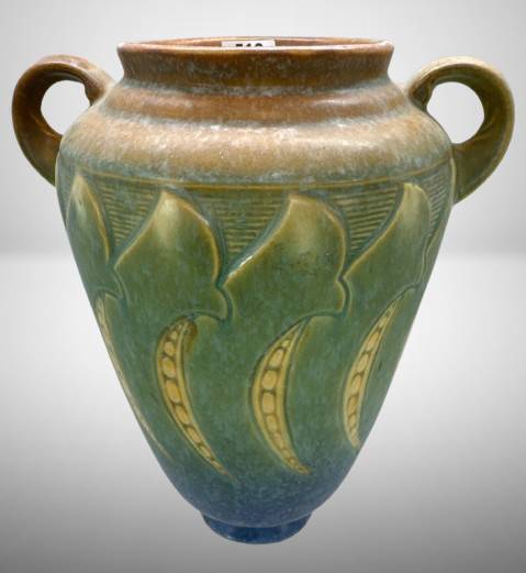 Roseville Falline 649-8" Vase, Blue