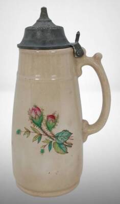 Antique Syrup Pitcher with Pewter Top