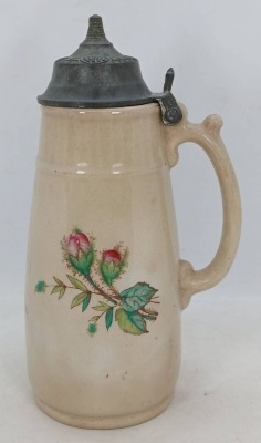 Antique Syrup Pitcher with Pewter Top - 2