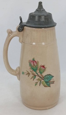 Antique Syrup Pitcher with Pewter Top - 4