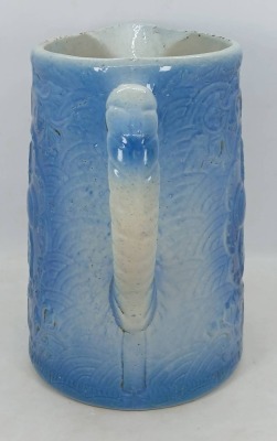 Blue and White Salt Glaze Stoneware Pitcher - 3