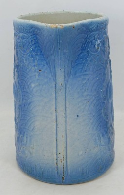 Blue and White Salt Glaze Stoneware Pitcher - 5
