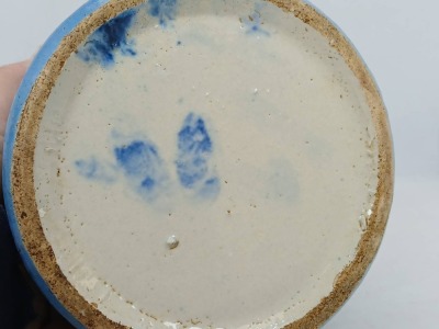 Blue and White Salt Glaze Stoneware Pitcher - 7