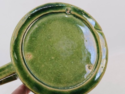 Green Glazed Ceramic Milk Pitcher - 6