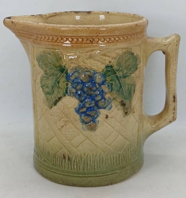 Stoneware Pitcher with Grape Motif - 2
