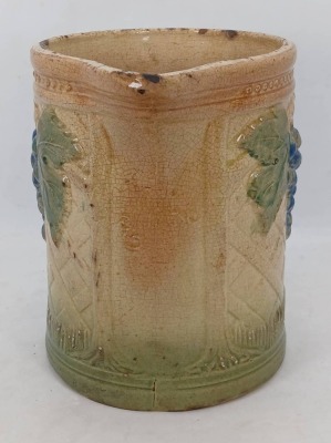 Stoneware Pitcher with Grape Motif - 5