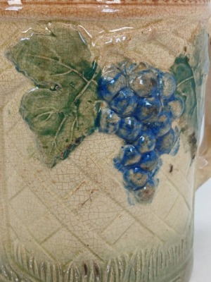 Stoneware Pitcher with Grape Motif - 6