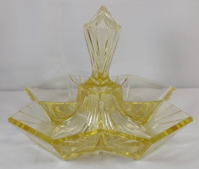 (2) Indiana Glass Pyramid Relish Dishes - 3