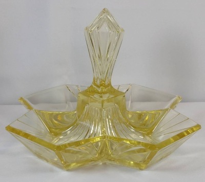 (2) Indiana Glass Pyramid Relish Dishes - 4