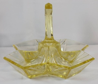 (2) Indiana Glass Pyramid Relish Dishes - 5