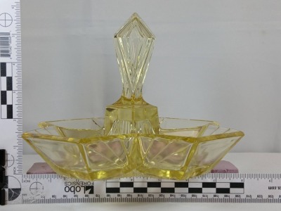 (2) Indiana Glass Pyramid Relish Dishes - 9