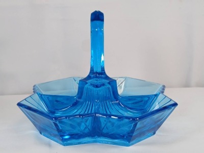(2) Indiana Glass Pyramid Relish Dishes - 14
