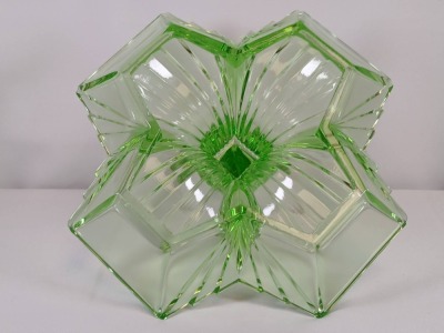 (2) Indiana Glass Pyramid Relish Dishes - 7